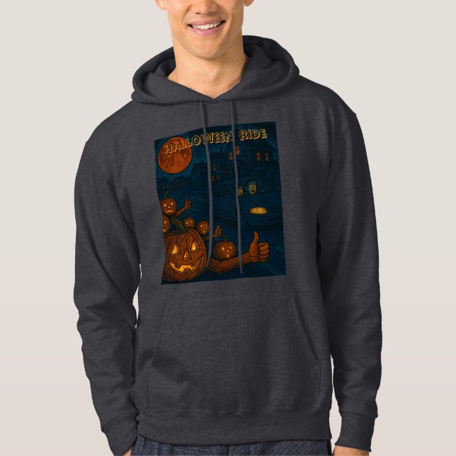 Sudadera Cazando calabazas de Halloween (Anverso)