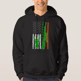 Sudadera Cazando Venado Con Un Pistola St Patricks Day Hun