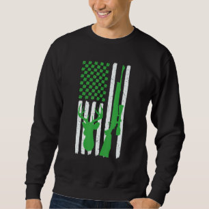 Sudadera Cazando Venado Con Un Pistola St Patricks Day Hun 