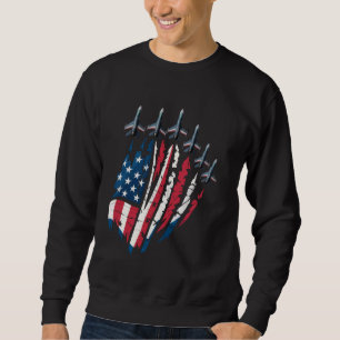 Sudadera Cazas Patrióticos de EE. UU. Bandera Americana 4 D