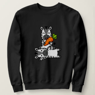 Sudadera Cebra Feliz y Lindo con Zanahoria Dibujo Animado D