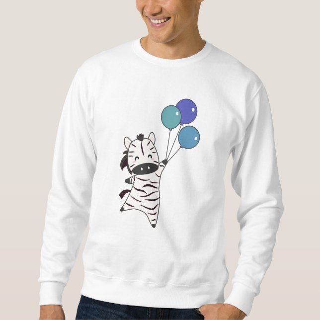 Sudadera Cebra Se Mueve Con Globos Y Animales Dulces (Anverso)