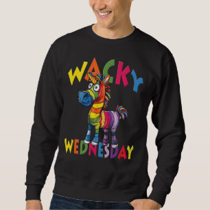 Sudadera Cebra Unicornio Colorido Miércoles Loco