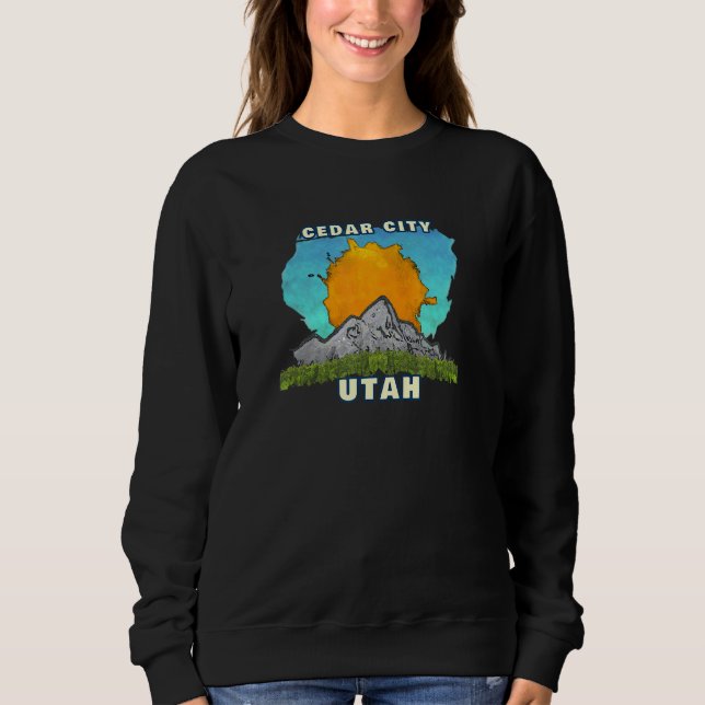 Sudadera Cedar City Utah Mountain Sun Scenery (Anverso)