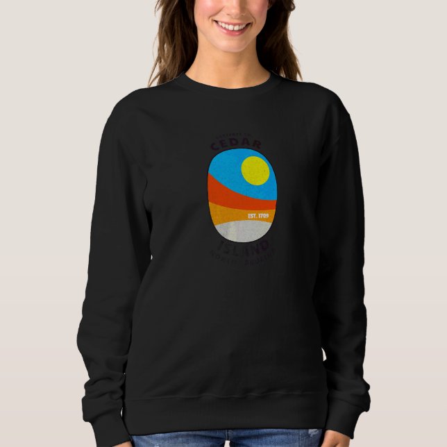 Sudadera Cedar Island Nc Vacaciones De Verano Abstracto Su (Anverso)