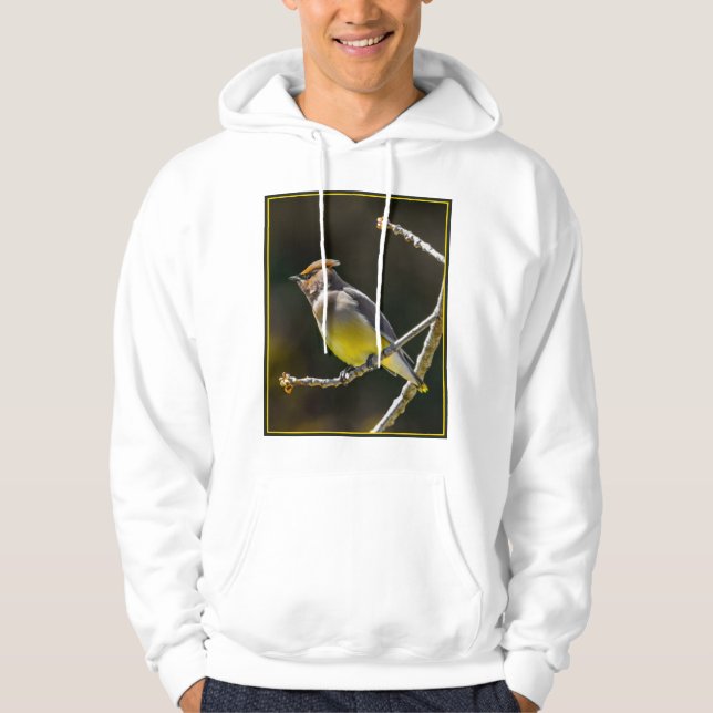 Sudadera Cedar Waxwing Songbird Foto original de ave silves (Anverso)