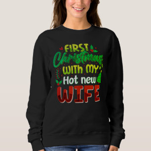 Sudadera Celebra la primera Navidad con mi nueva esposa cal