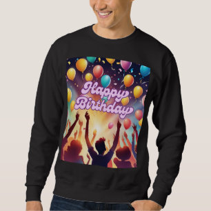 Sudadera Celebración de Cumpleaños con Globos Fiesta Festiv