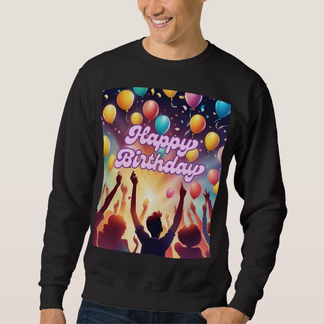Sudadera Celebración de Cumpleaños con Globos Fiesta Festiv (Anverso)