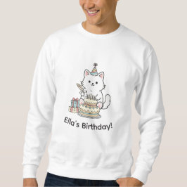 Sudadera Celebración de Cumpleaños de Gatito Adorable Perso