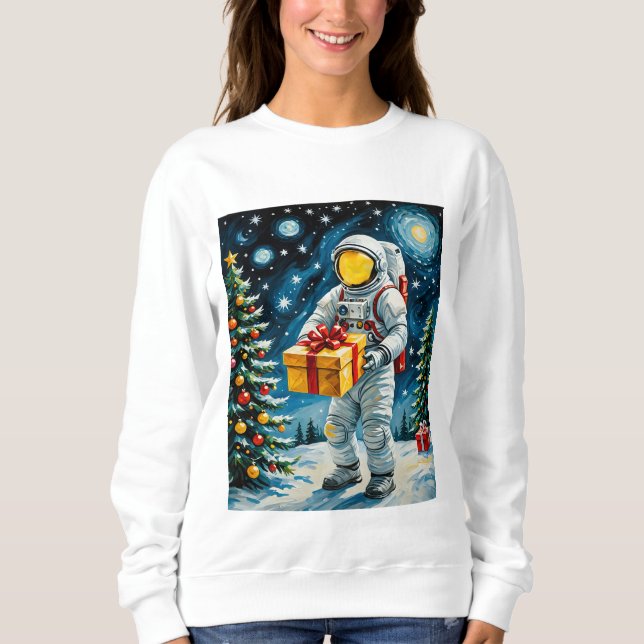 Sudadera Celebración de Navidades astronautas (Anverso)
