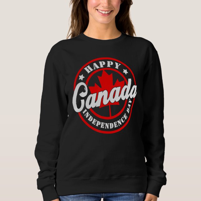 Sudadera Celebración del Día de Canadá Feliz Día de Canadá  (Anverso)