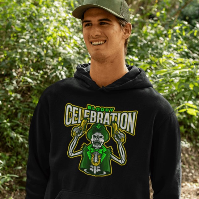 Sudadera Celebración sangrienta Skeleton Leprechaun Hoodie (Subido por el creador)