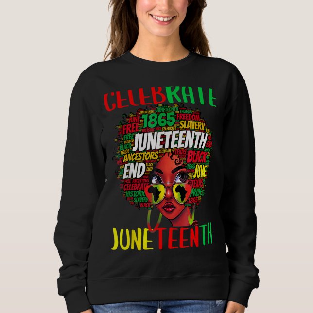 Sudadera Celebrar el 19 de junio la historia afro negra Mel (Anverso)