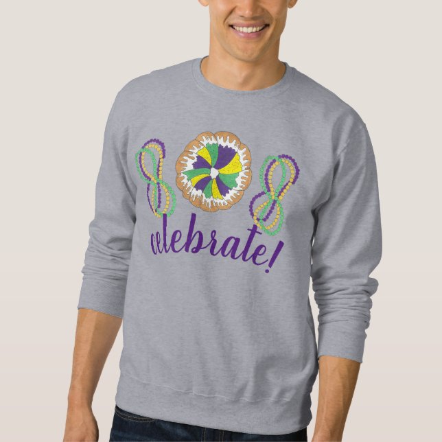 Sudadera Celebrar el Fiesta del Carnaval de Mardi Gras (Anverso)