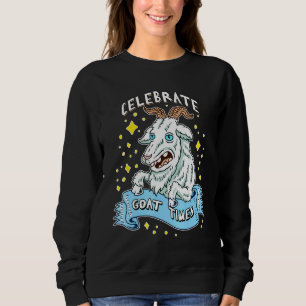 Sudadera Celebrar el viaje de arte animal de Goat Times Pun