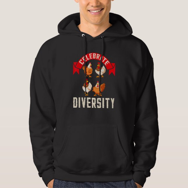 Sudadera Celebrar la diversidad del pollo Tee (Anverso)