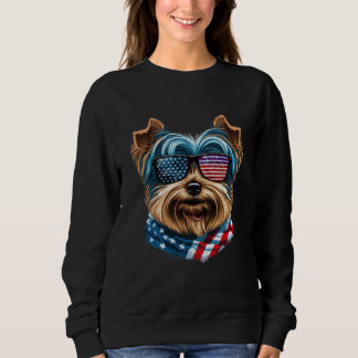 Sudadera Celebrate USA with a Yorkshire Terrier in Sunglass