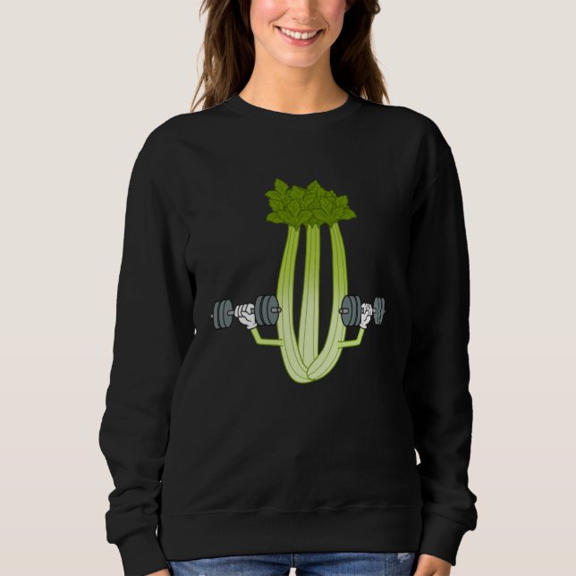 Sudadera Celery Workout Ironic Gym Powerlifting Leek (Anverso)