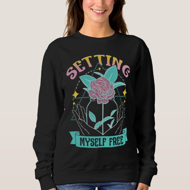 Sudadera Celestial Art Setting Myself Free Open Hands Line  (Anverso)