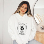 Sudadera Celestial Boho Bachelorette Bride Babe Tarot Card<br><div class="desc">Are you looking for a unique and personalized gift for your celestial bachelorette party? Look no further than our personalized celestial bachelorette bride tarot card hoodie that includes her name and date of the party printed on the back. Make sure to get your customized tarot card bachelorette party group long...</div>