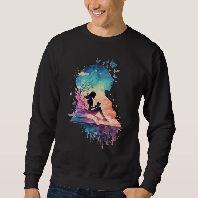 Sudadera Celestial Fairy Reading Book Fantasy Novel Book (Anverso)