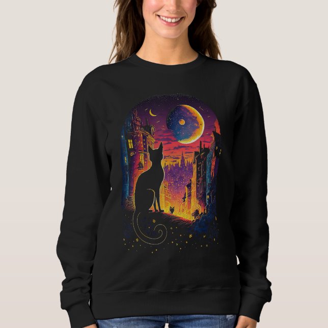 Sudadera Celestial Feline  Moon Cat's Spell (Anverso)