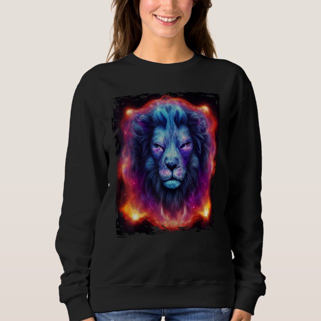 Sudadera Celestial Lion God In Space Leo Zodiac Universe Ga (Anverso)