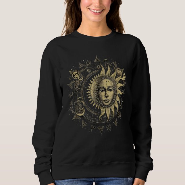 Sudadera Celestial Space Sun Moon Boho Luna Solar Astronomy (Anverso)