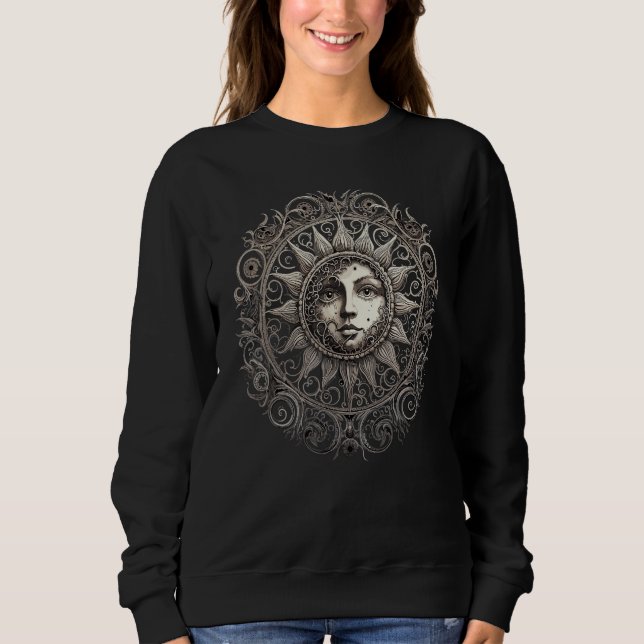 Sudadera Celestial Space Sun Moon Boho Luna Solar Astronomy (Anverso)