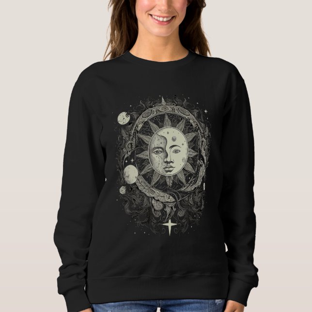 Sudadera Celestial Space Sun Moon Boho Luna Solar Astronomy (Anverso)