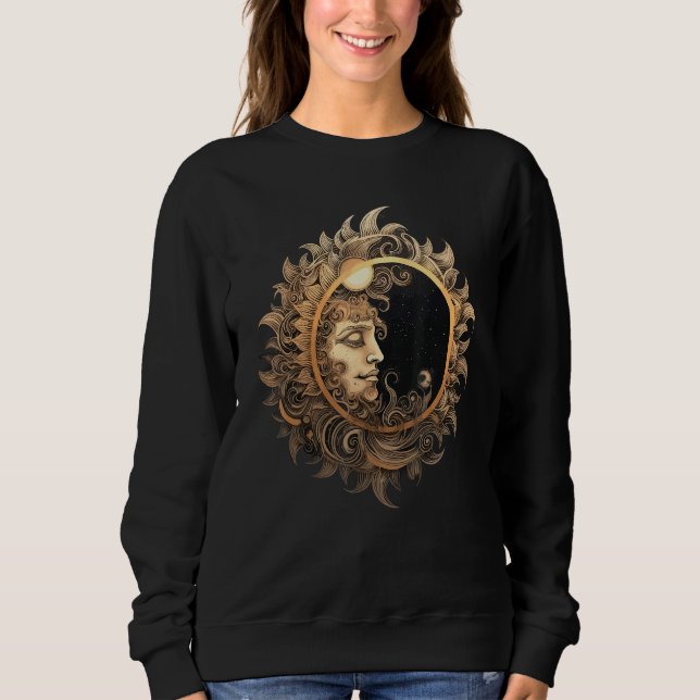 Sudadera Celestial Space Sun Moon Boho Luna Solar Astronomy (Anverso)