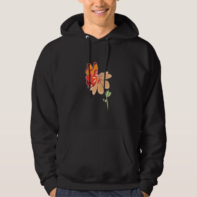 Sudadera Celestial Tropics Orange Butterfly And Daisy (Anverso)