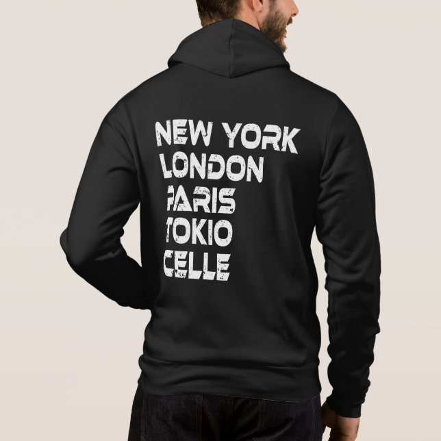 Sudadera Celle New York London Tokio Paris Hoodie (Reverso)