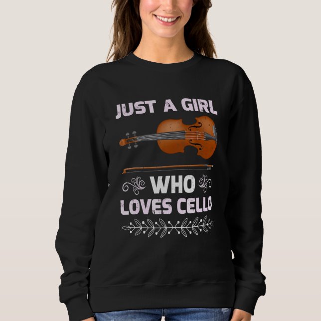 Sudadera Cello Music Un Chica que ama a Cello (Anverso)