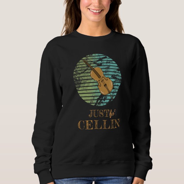 Sudadera Cello, músico de Just Cellin (Anverso)