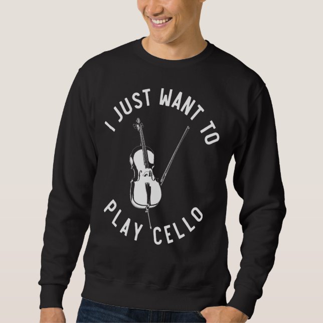 Sudadera Cello Player Música Que Solo Quiero Reproducir Cel (Anverso)