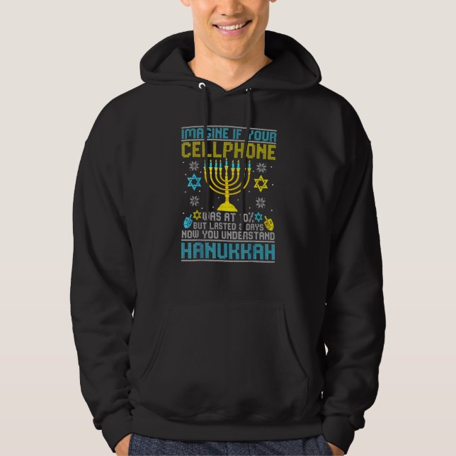 Sudadera Cellphone Quote Hanukkah Chanukah (Anverso)