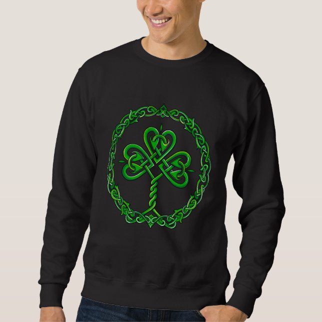 Sudadera Celtic Knot Irish Shamrock 3 Leaf C St Pats Day (Anverso)