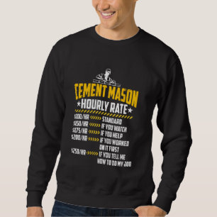Sudadera Cement Mason Hourrate Funny Concrete Finisher L