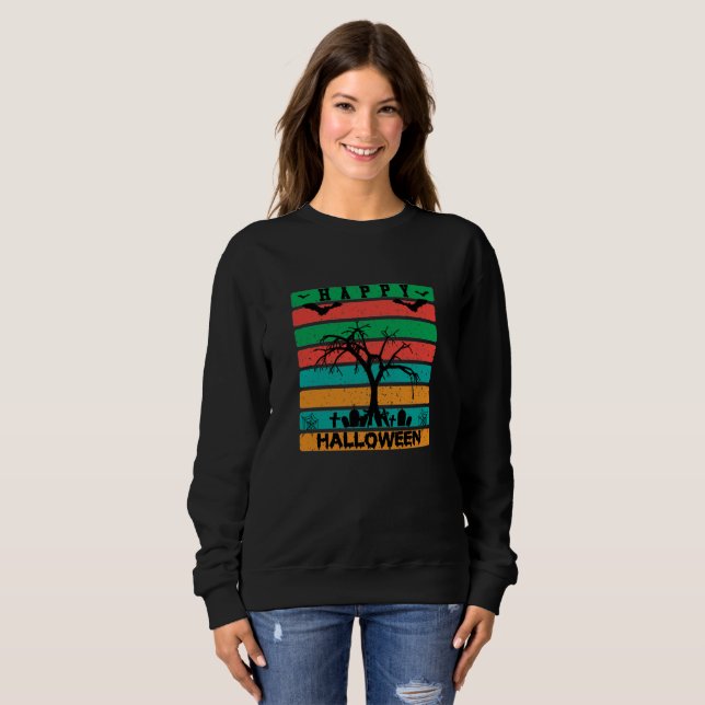 Sudadera Cementerio de bandas multicolor con murciélagos y  (Anverso completo)