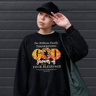 Sudadera Cena de Acción de Gracias religiosa cita de la Bib