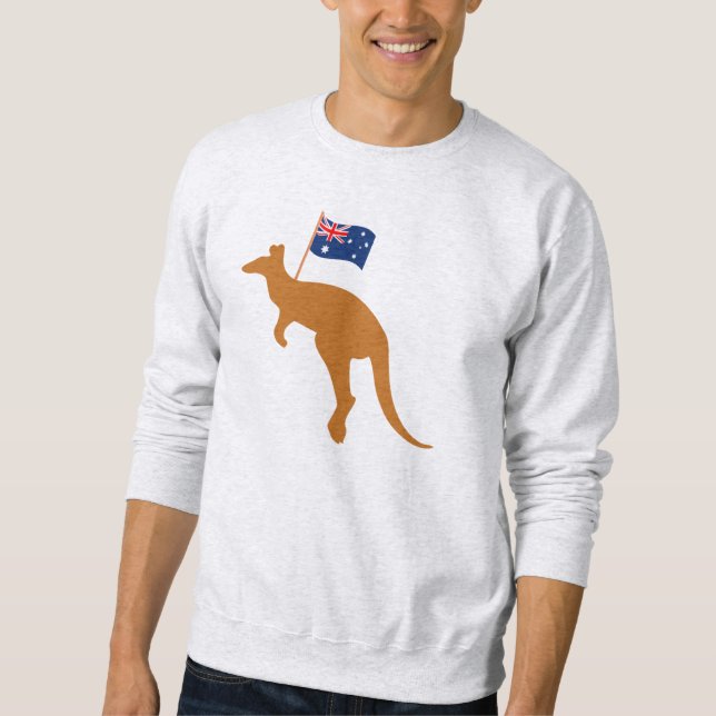 Sudadera ceniza de bandera australiana canguro (Anverso)