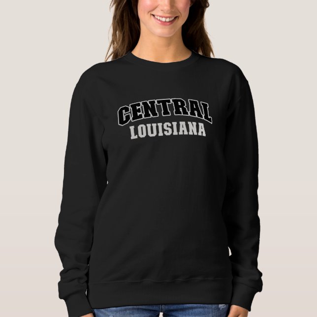 Sudadera Central Louisiana Black White Athletic Lettering (Anverso)