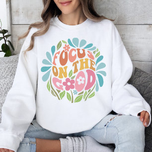 Sudadera Centrarse En El Retro De Un Mensaje Positivo Bueno