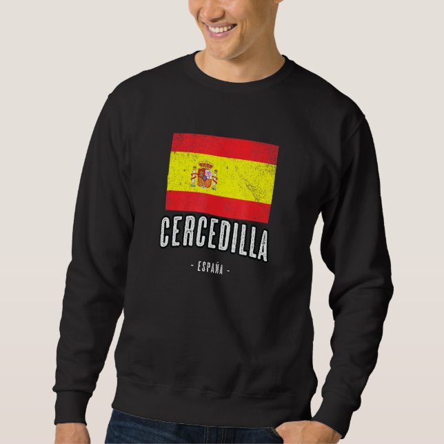 Sudadera Cercedilla España Es Bandera Ciudad Ropa (Anverso)