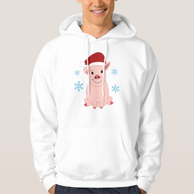 Sudadera Cerdito navideño sonriente (Anverso)
