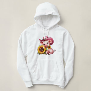 Sudadera Cerdito Vaquero Girasoles Arte Occidental de Granj