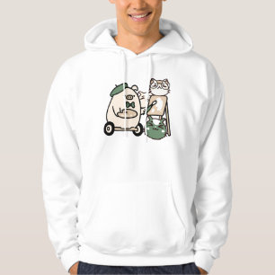 Sudadera Cerdo Artista Pintando con Andador Improvisado