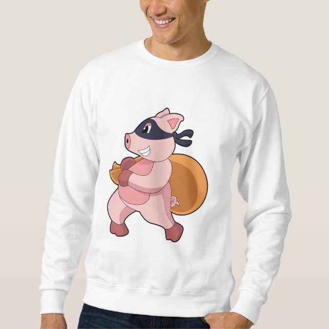 Sudadera Cerdo como corredora (Anverso)